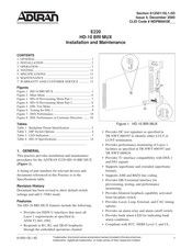 ADTRAN HD-10 BRI MUX Installation And Maintenance Manual