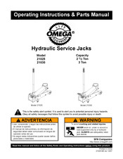 Omega Lift Equipment 21025 Operating Instructions & Parts Manual