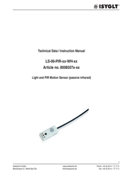 ISYGLT LS-06-PIR-02-WH Instruction Manual