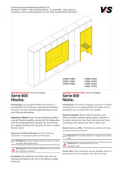 Vs Niche 800 Series Assembly Instructions Manual
