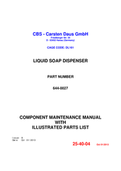 CBS 644-0027 Component Maintenance Manual With Illustrated Parts List