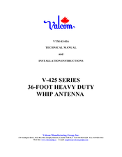 Valcom V-425 Series Technical Manual And Installation Instructions