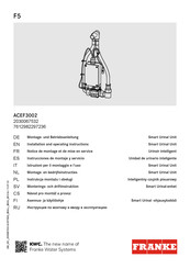 Franke ACEF3002 Installation And Operating Instructions Manual