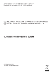 Sirius Satellite Radio SLT968H200 Installation, Use And Maintenance Instruction