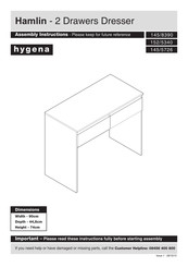 hygena Hamlin 152/5340 Assembly Instructions Manual
