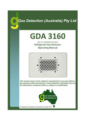 Gas Detection GDA 3160 Operating Manual