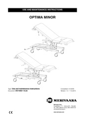 Merivaara OPTIMA MINOR Use And Maintenance Instructions