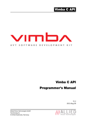 Allied Vision Technologies Vimba C API Programmer's Manual