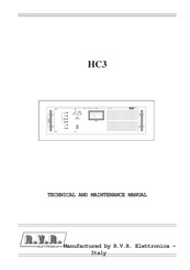 R.V.R. Elettronica HC3 Manual