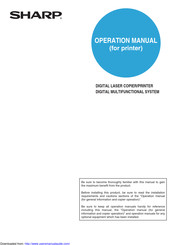 Sharp AR-550 Operation Manual