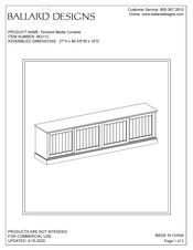 Ballard Designs Fenwick MQ112 Quick Start Manual