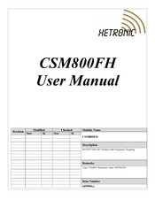 HETRONIC CSM800FH User Manual