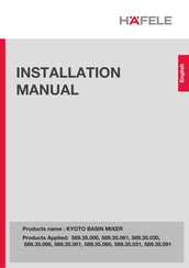 Häfele KYOTO 589.35.091 Installation Manual