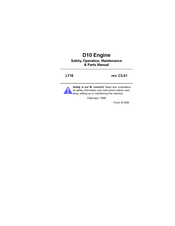 Yanmar D10 Safety, Operation, Maintenance & Parts Manual