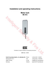 Elka M315 Installation And Operating Instructions Manual