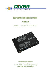 DIVAR AH-101CAT Installation & Specifications