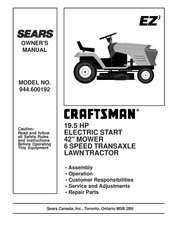 Sears CRAFTSMAN 944.600192 Owner's Manual
