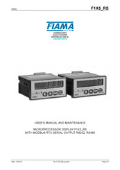 FIAMA F1X5 RS User Manual And Maintenance