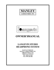 Manley Langevin Series Owner's Manual