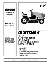 Sears Craftsman EZ3 944.609191 Owner's Manual