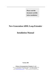 Widearea AER800-1PL Installation Manual