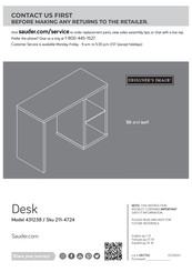 Sauder 431238 Assembly Instructions Manual