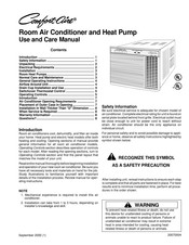 COMFORT-AIRE RAH-123 Use And Care Manual