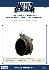 Mathey Dearman 03-0105-00 Parts And Operating Manual