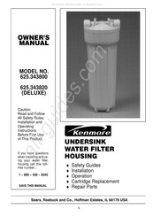 Kenmore 625.343800 Owner's Manual