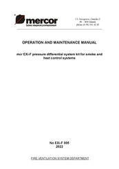 mercor EXi-F Operation And Maintenance Manual