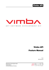 Allied Vision Technologies Vimba API Feature Manual