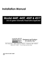 Harvest TEC 450T Installation Manual