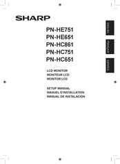 Sharp PN-HC861 Setup Manual