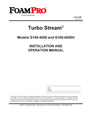 FoamPRO Turbo Stream S108-4008 Installation And Operation Manual