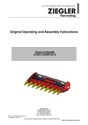 Ziegler CORN CHAMPION 5S Operating And Assembly Instructions Manual