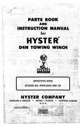 Hyster D4N Parts Book And Instruction Manual
