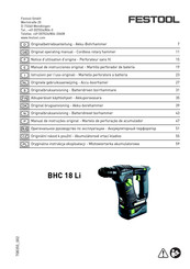 Festool BHC 18 Li Original Operating Manual