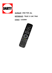 One for All SimpleSet URC-7960 Instruction Manual