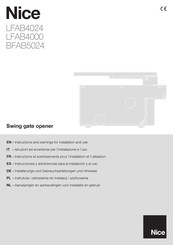 Nice BFAB5024 Instructions And Warnings For Installation And Use