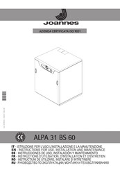 Joannes ALPA 31 BS 60 Instructions For Use, Installation And Maintenance