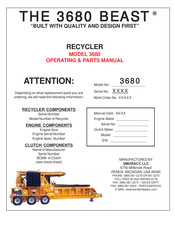 SMORACY BEAST 3680 Operating & Parts Manual