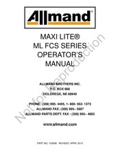 Allmand MAXI LITE ML FCS Series Operator's Manual