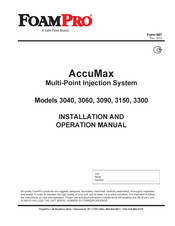 Safe Fleet FoamPro AccuMax 3090 Installation And Operation Manual