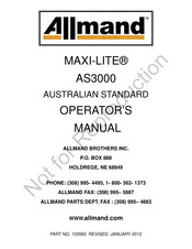 Allmand MAXI-LITE AS3000 Operator's Manual