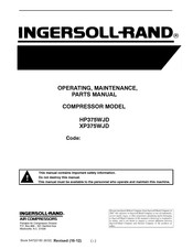 Ingersoll-Rand XP375WJD Operating, Maintenance & Parts Manual