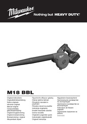 Milwaukee M18 BBL Original Instructions Manual