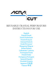 ACRA-CUT 200-151 Instructions For Use Manual
