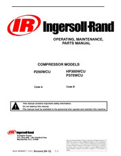 Ingersoll-Rand HP300WCU Operating, Maintenance & Parts Manual