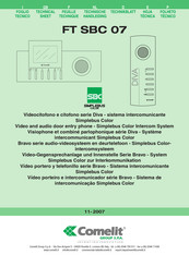 Comelit Simplebus Diva Series Technical Sheet