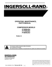 Ingersoll-Rand P130WJDU Operating, Maintenance & Parts Manual